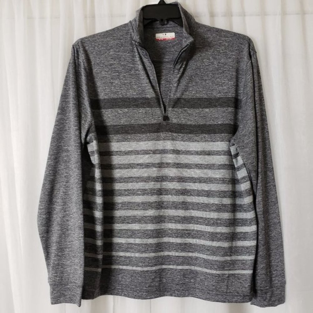 Men's Grand Slam Shirt Grey Long Sleeve Pullover - Picture 3 of 4